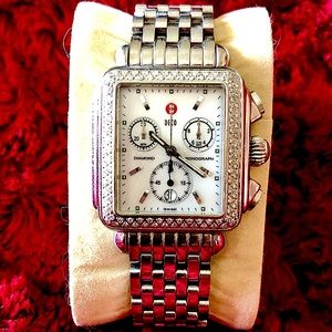 Michele Diamond Deco Stainless Steel MOP Watch